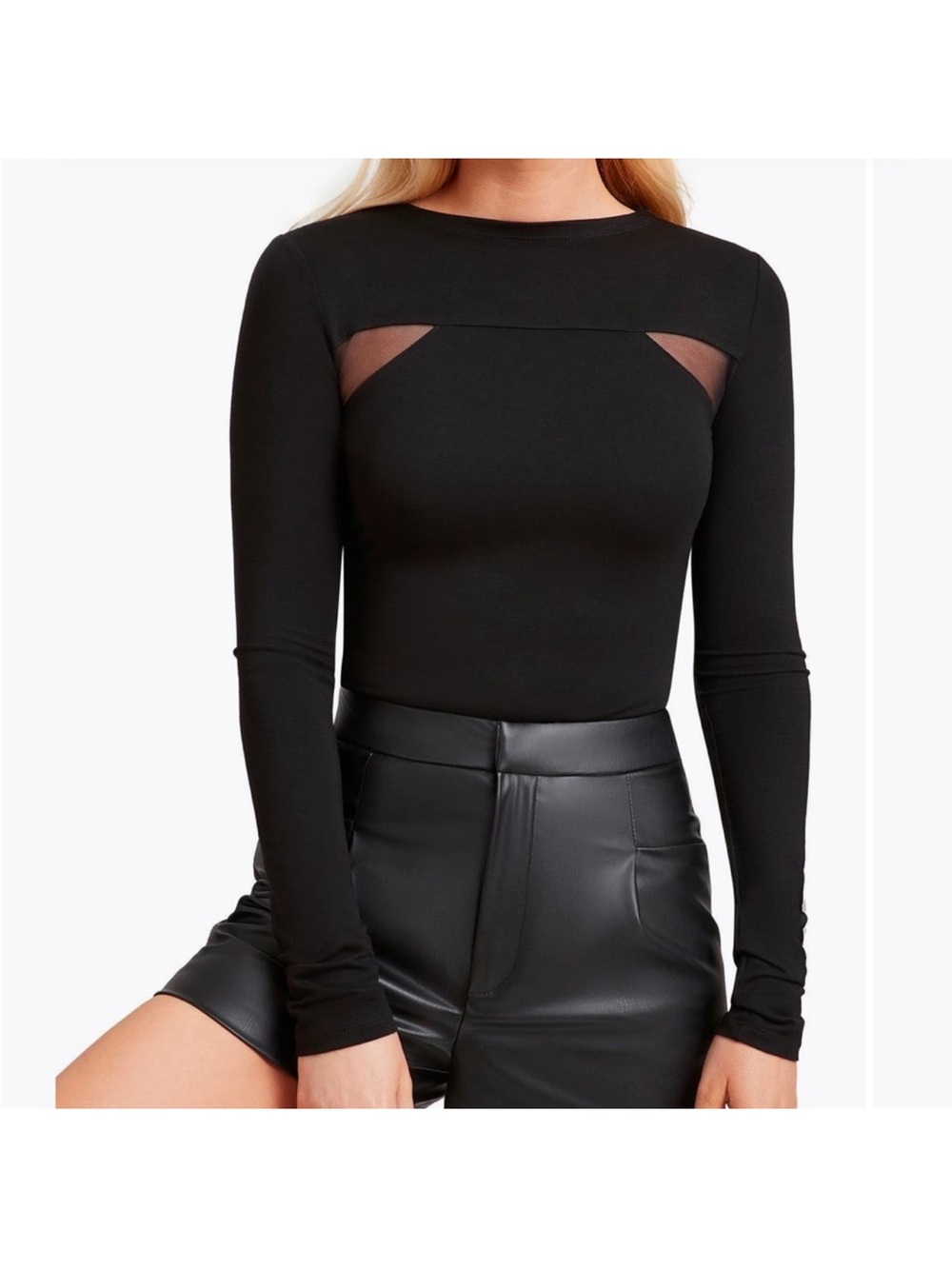 Marcella NYC Bowie Mesh Cutout Top - Size XXL